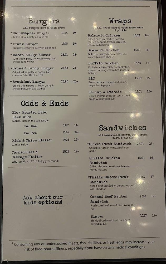 Christopher's Menu image 1